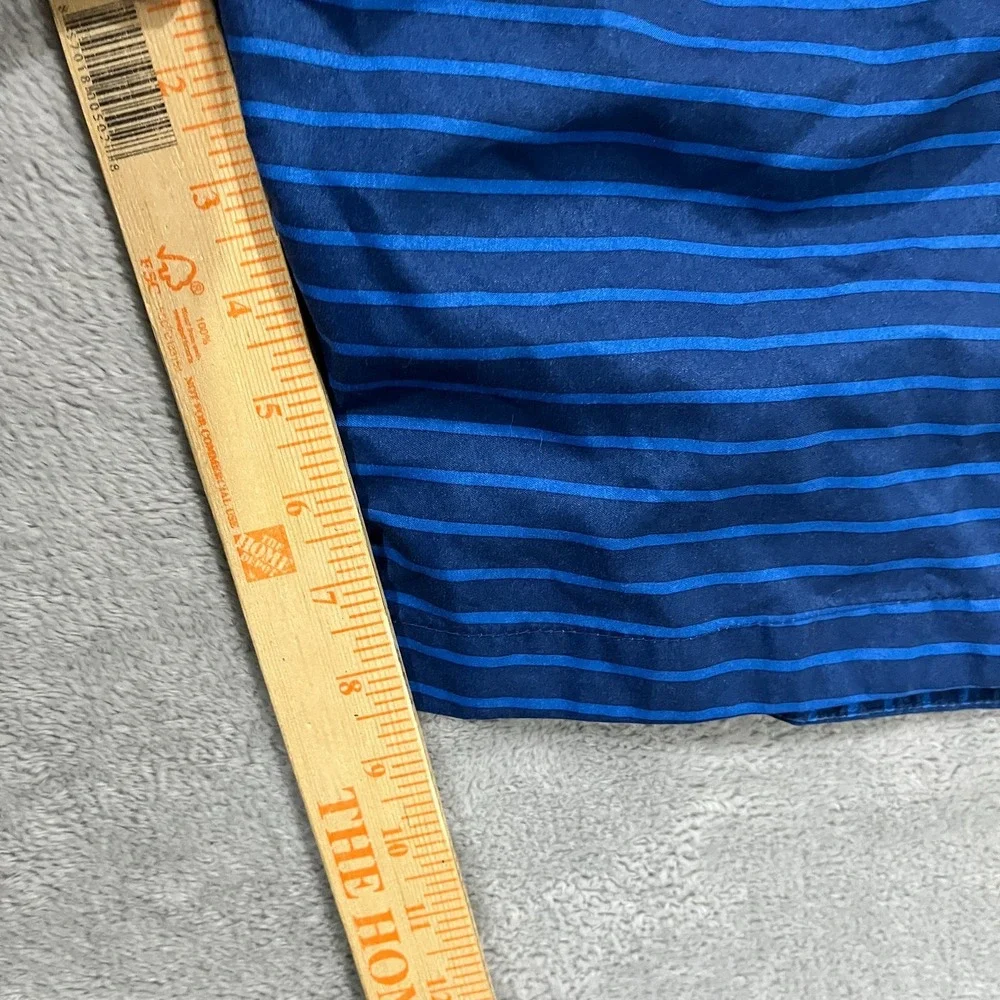Hollister Swim Trunks Board Shorts Men 34 Blue Red Striped Water Polo Drawstring